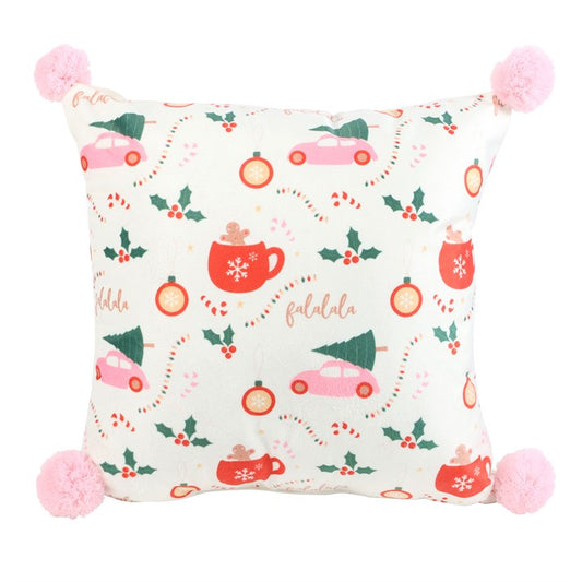 'Sugarplum Fun' Christmas Print Cushion