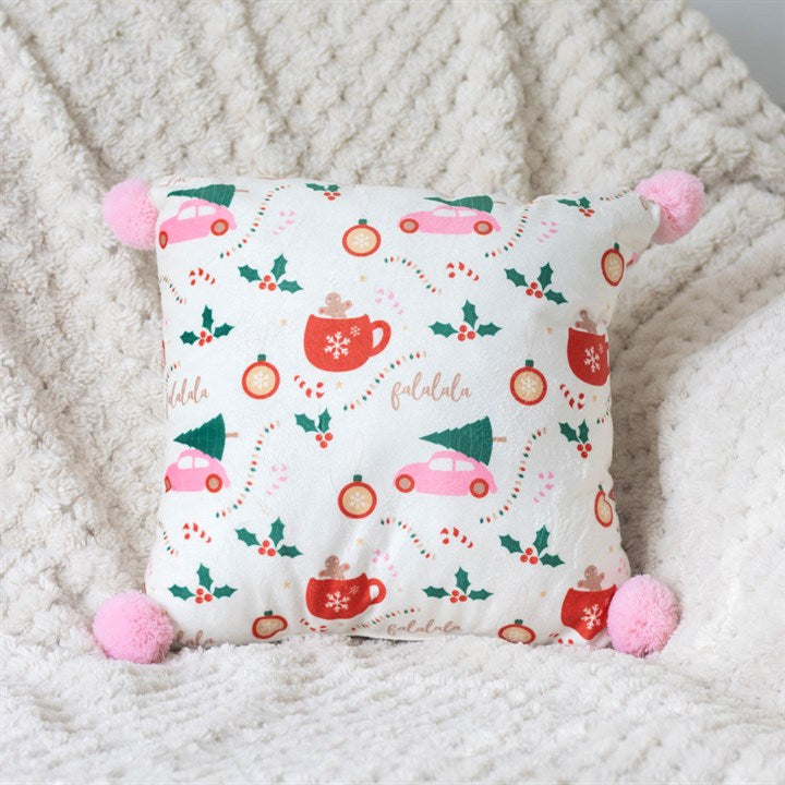 'Sugarplum Fun' Christmas Print Cushion