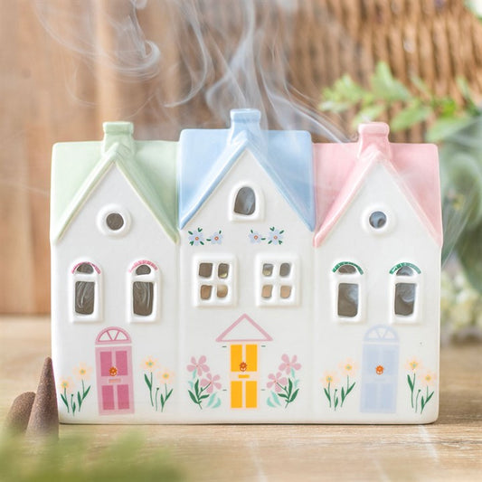 Pastel House Incense Cone Burner I Tealight Holder