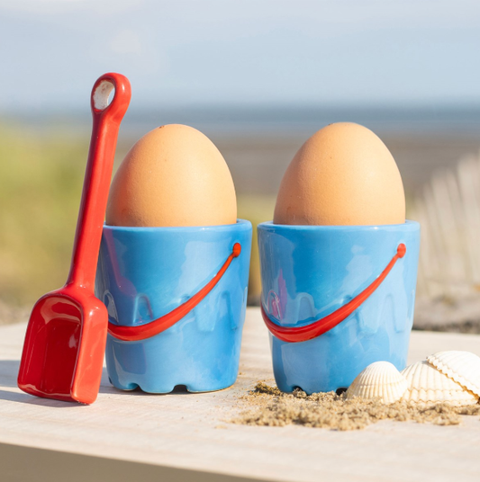 Bucket-Shaped Egg Cups with Spade Spoons