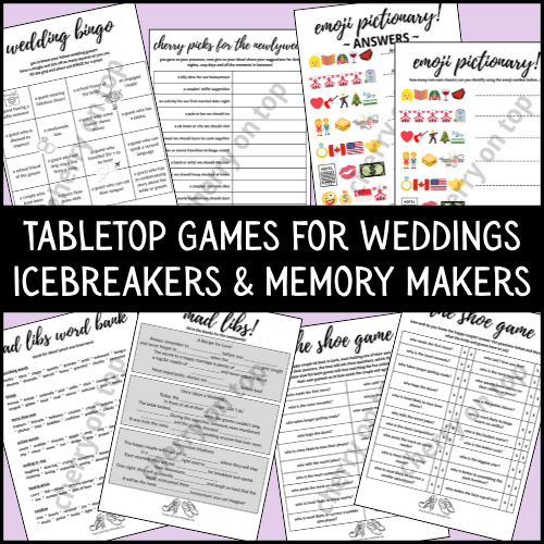Wedding Games Bundle - Tabletop Entertainment for Guests I Instant Download