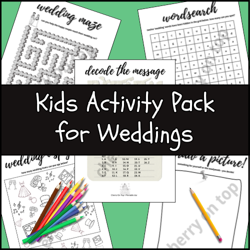 Wedding Bundle - Kids Activity Pack I Instant Download