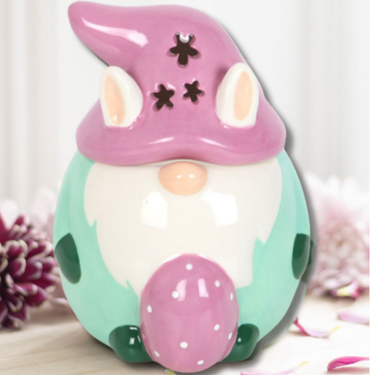 Easter Bunny inspired scandi gonk wax melter and oil burner, complete with removable hat, bunny ears and easter egg. 