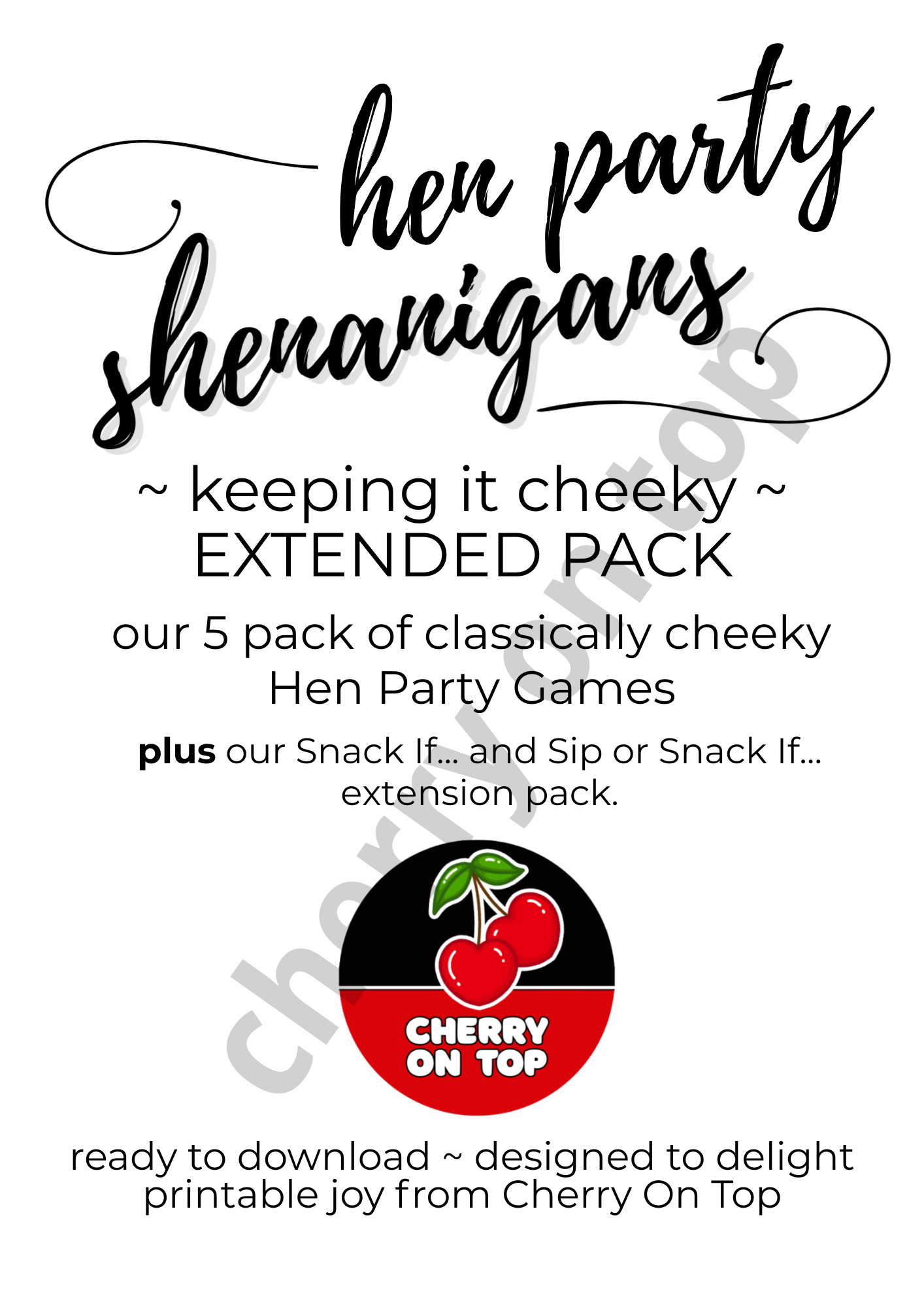 EXTENDED Hen Party Bundle I CHEEKY Edition I Original Hen Party Games + inclusive bonus sheets I Instant Download