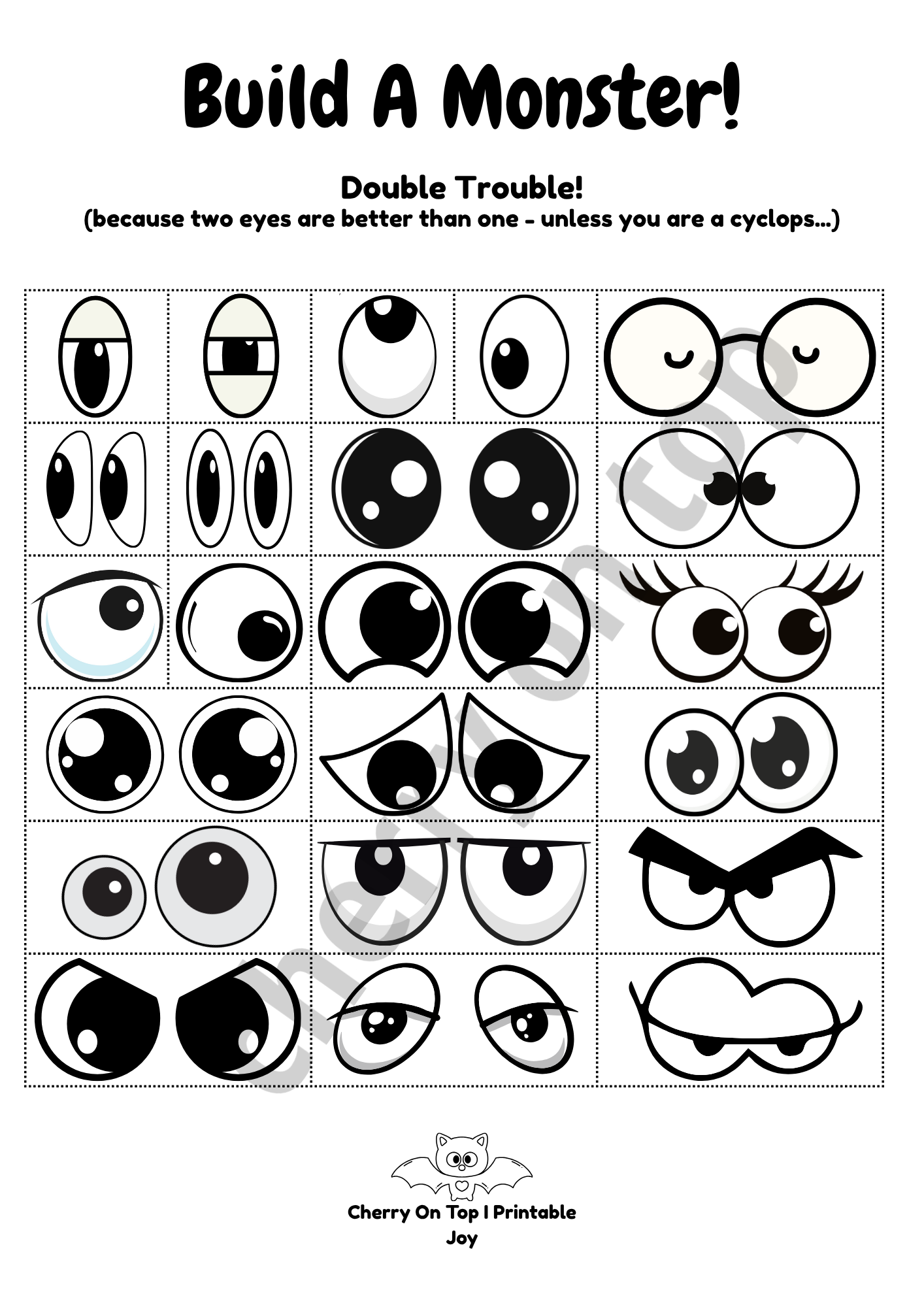 Build-A-Monster: Halloween Craft Activity Pack I Instant Download