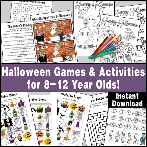Halloween Older Ghouls Bundle: 8-12 years I Games & Activities I Instant Download