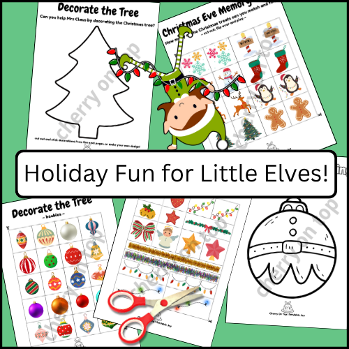 Christmas Activity Pack for Little Elves I Games & Activities for Ages 5-7 I Instant Download
