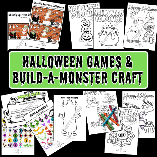Halloween MEGA Pack: Activities & Games for 5-12 years PLUS Build-A-Monster Craft I Instant Download