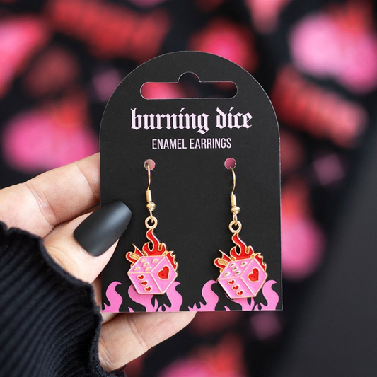 'Burning Dice' Earrings