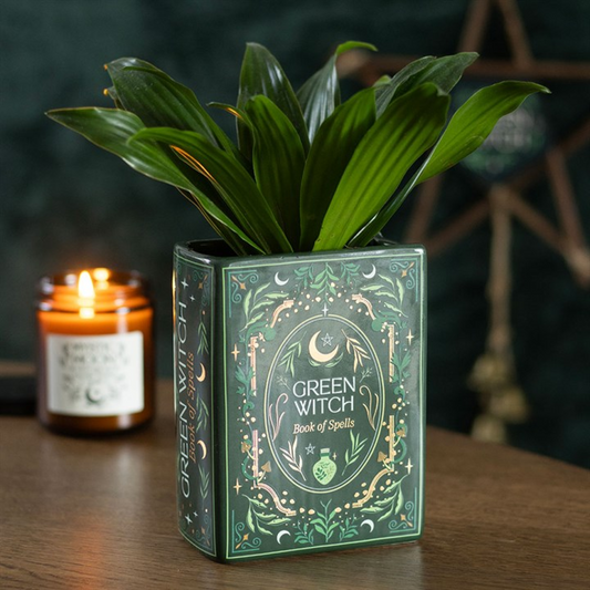 'Green Witch' Book Vase