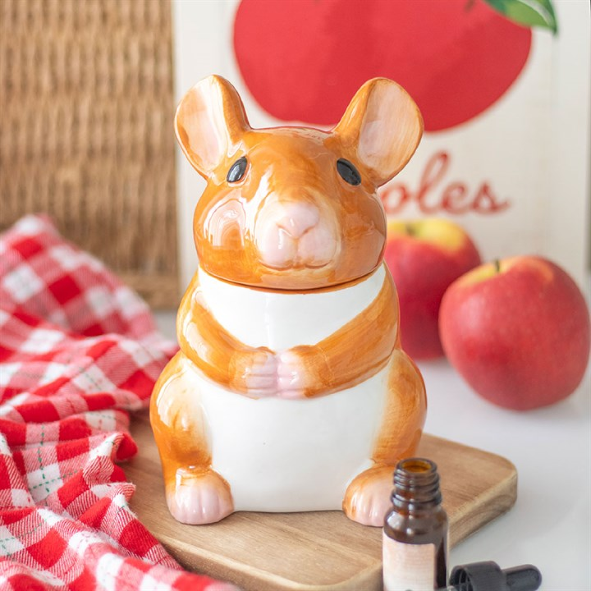 Mouse shaped cottagecore inspired wax melter and oil burner.