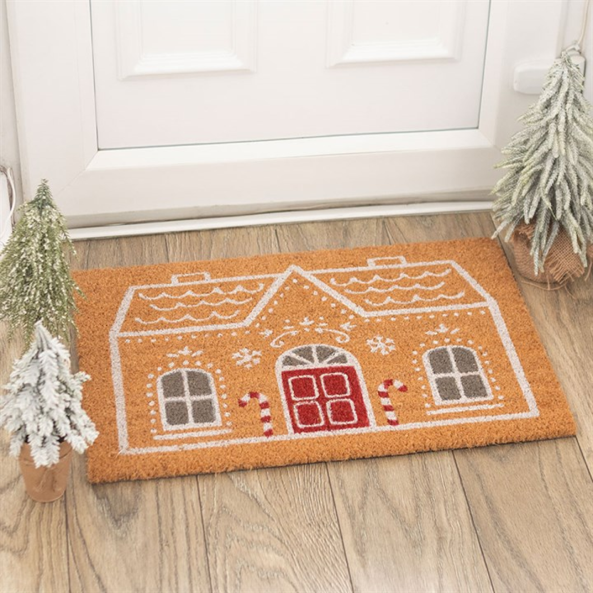 'Candy Cane' Gingerbread House Doormat