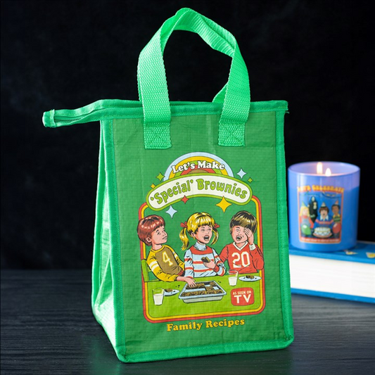 Let's Make Special Brownies reusable lunch bag. Sustainably made from recycled plastic. 