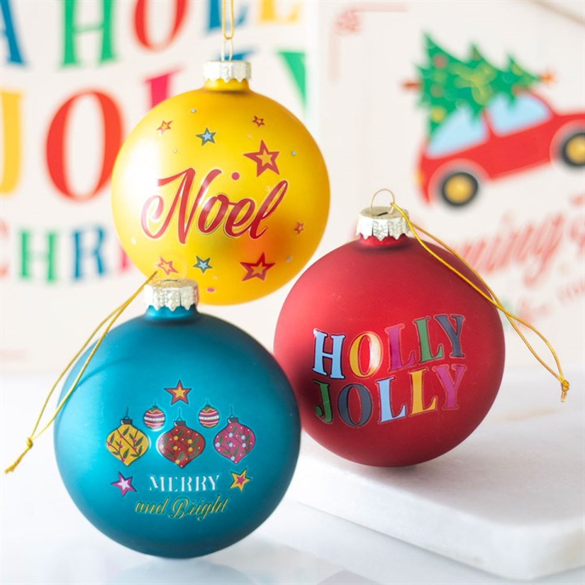 Nostalgic Christmas Glass Baubles - Set of 3