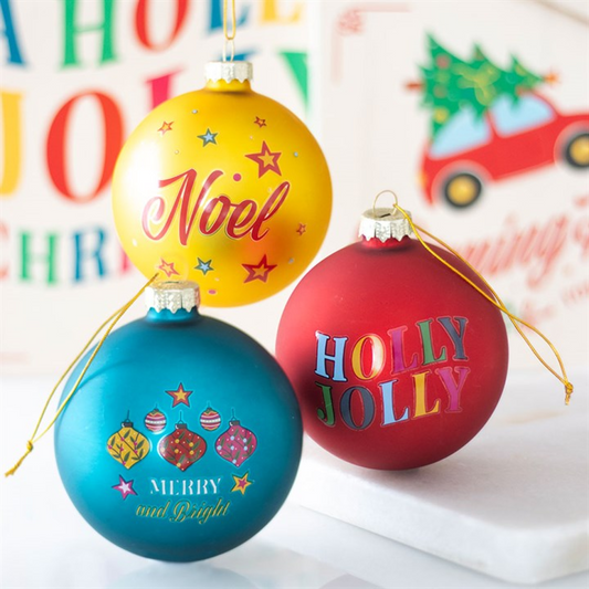 Nostalgic Christmas Glass Baubles - Set of 3