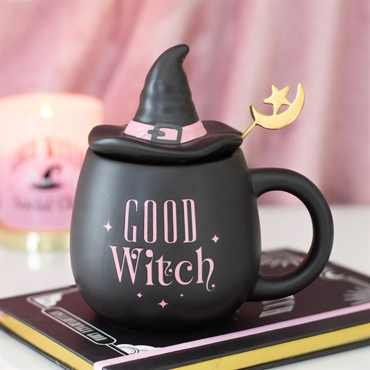 Wicked-Inspired 'Good Witch' Lidded Mug with Spoon