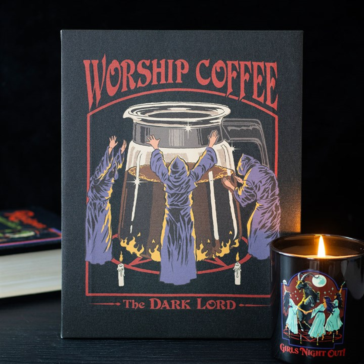 'Worship Coffee' Canvas Wall Plaque ~ Steven Rhodes