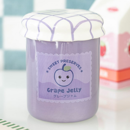 Ceramic kawaii style grape jelly shaped wax melter and oil burner.