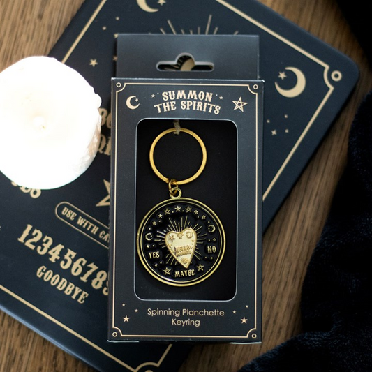Spinning 'Summon the Spirits' Planchette Keyring