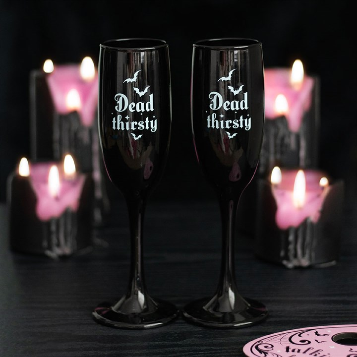 'Dead Thirsty' Champagne Flutes ~ Set of 2
