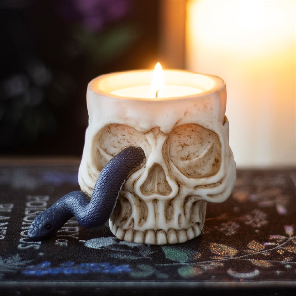 'Skull + Snake' Tealight Holder