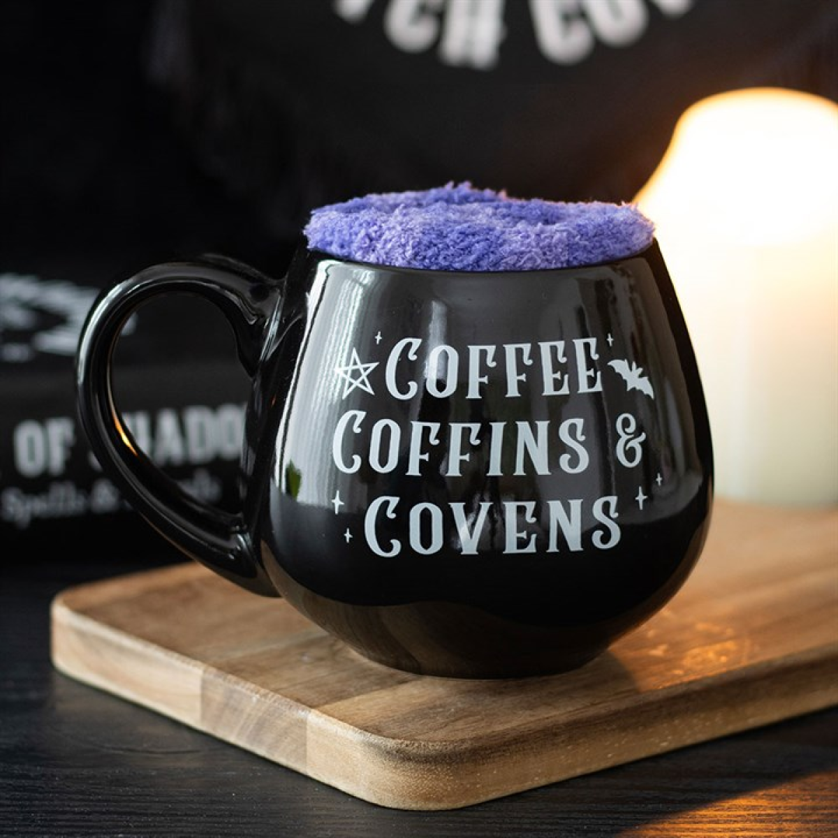 'Coffee, Coffins & Covens' Mug and Socks Gift Set