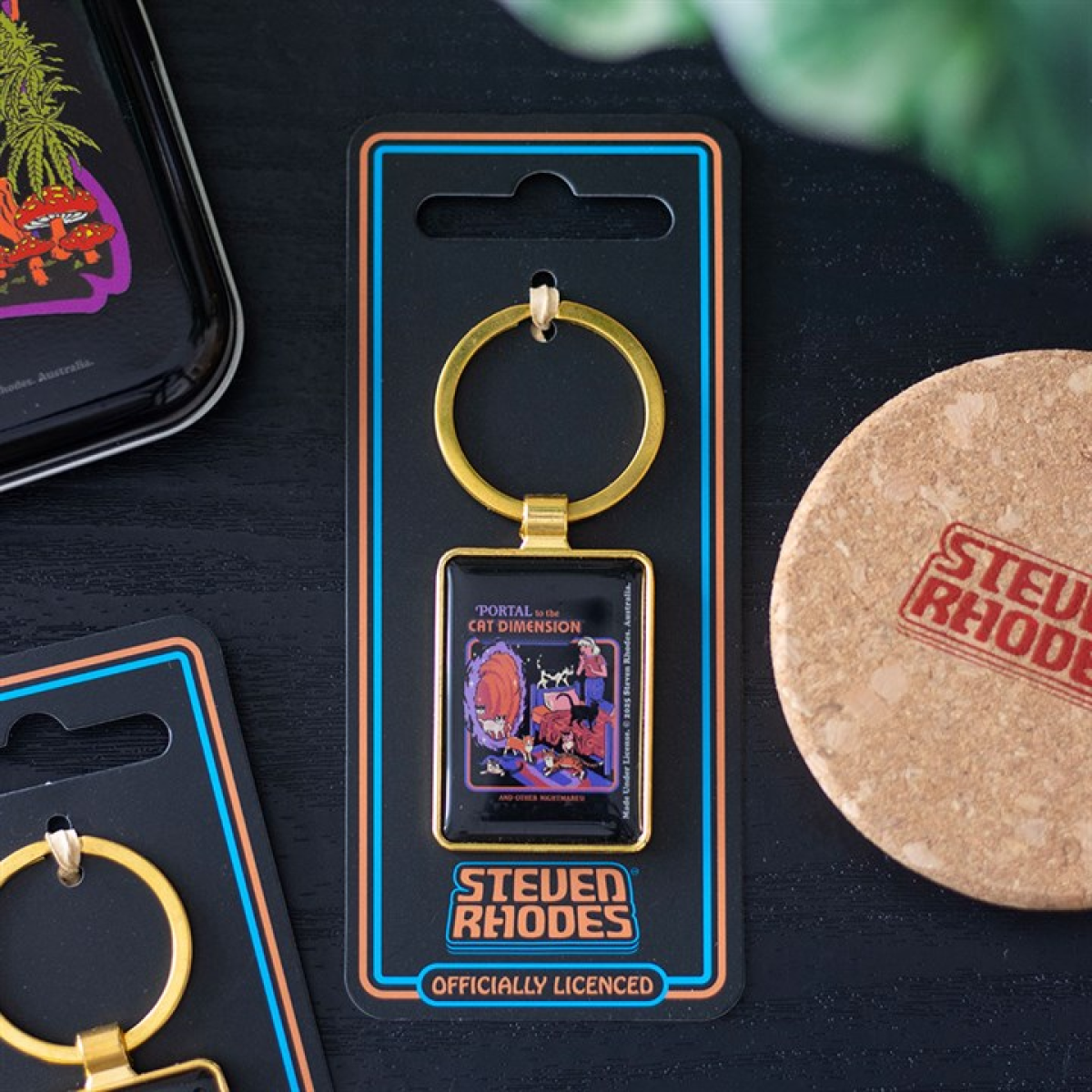 'Portal to the Cat Dimension' Keyring ~ Steven Rhodes