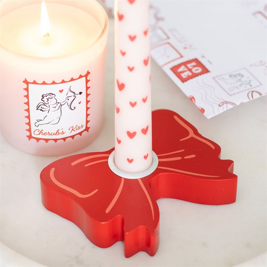 Red 'Bow' Candle Holder