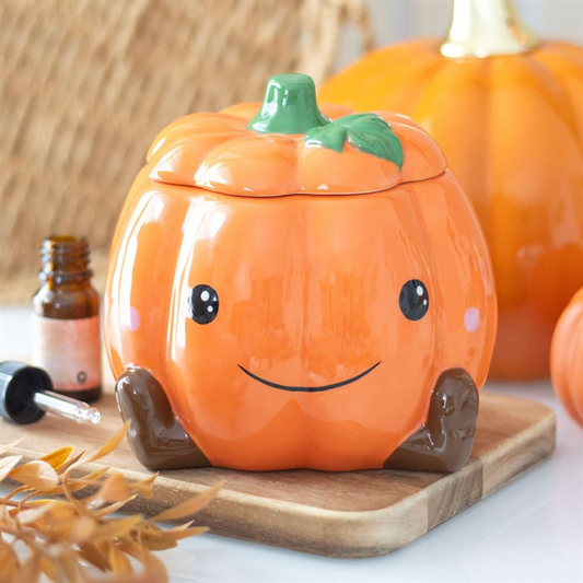 Adorable Pumpkin Ceramic Wax Melter I Oil Burner