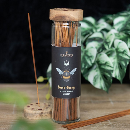 'Dark Forest' Sweet Honey Incense Sticks & Holder