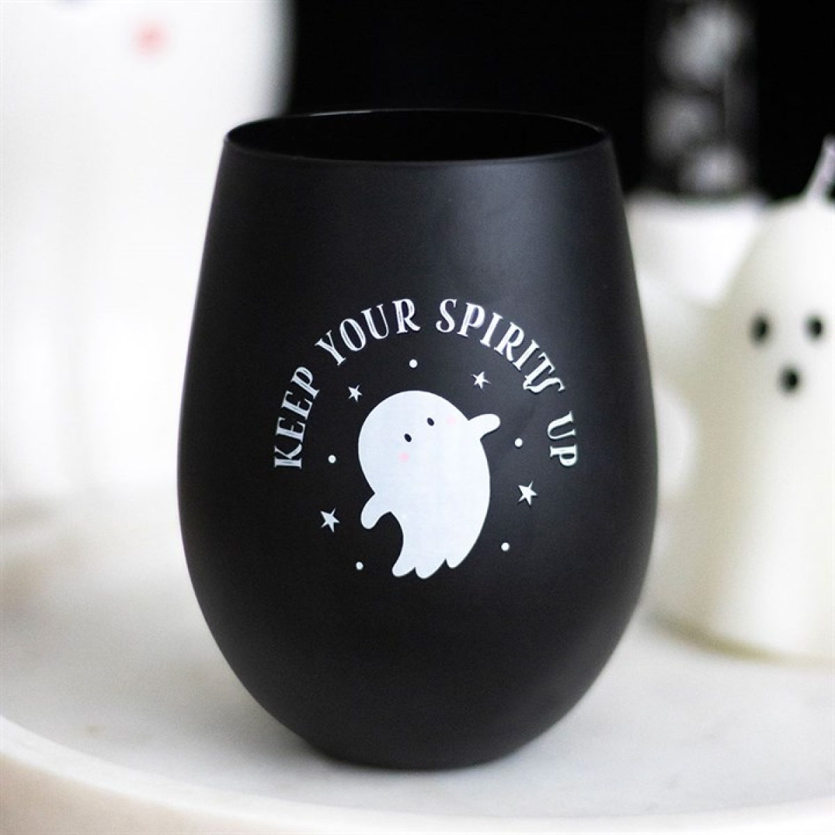 'Keep Your Spirits Up' Stemless Ghost Glass