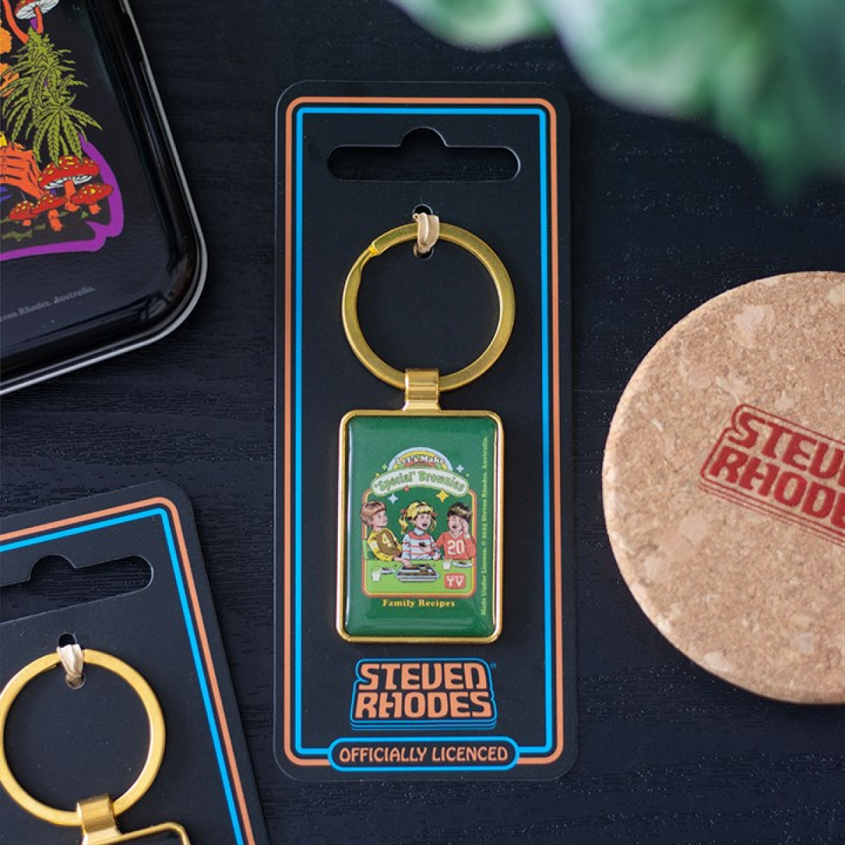 'Let's Make Brownies' Keyring ~ Steven Rhodes