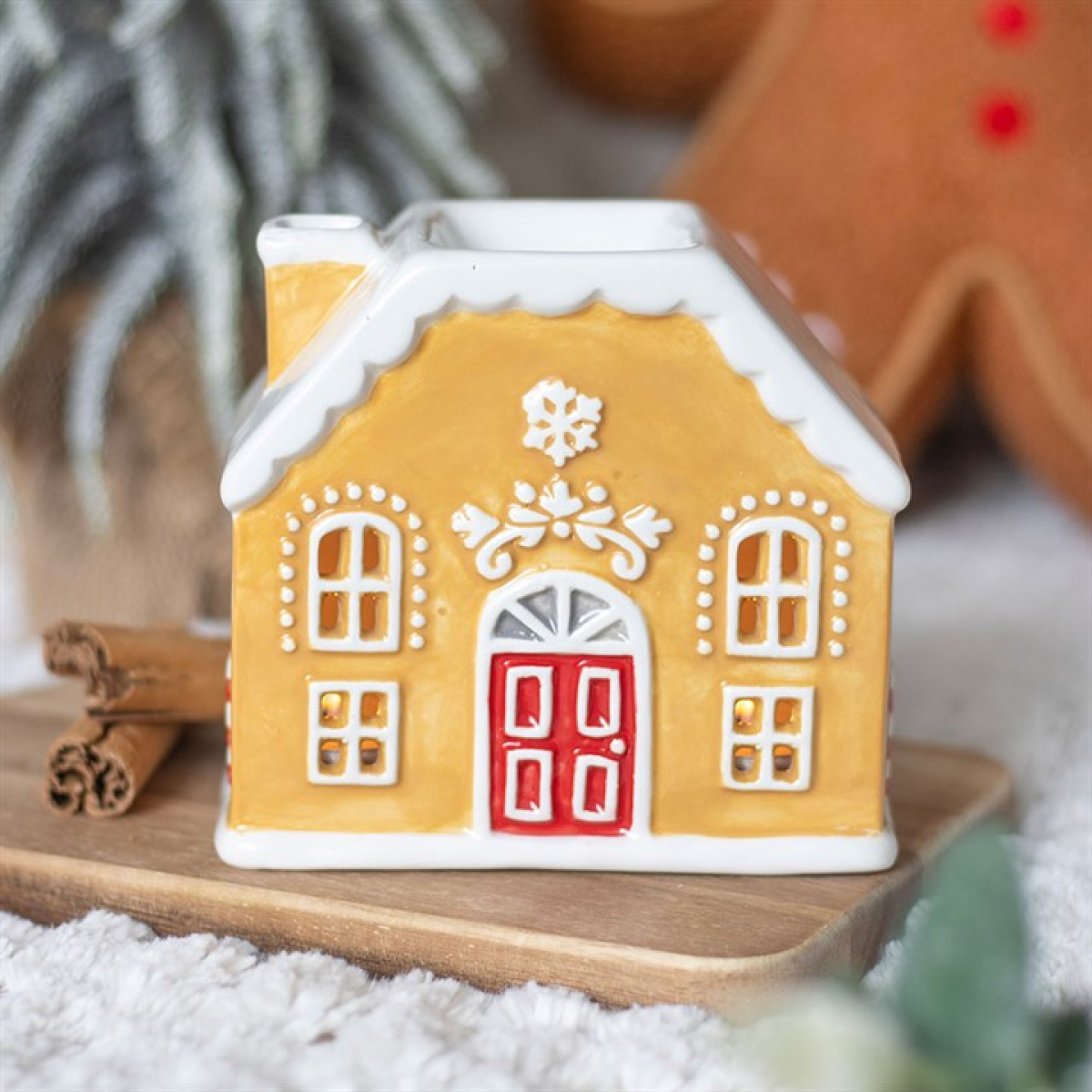 Candy Cane Gingerbread House Wax Melter I Oil Burner
