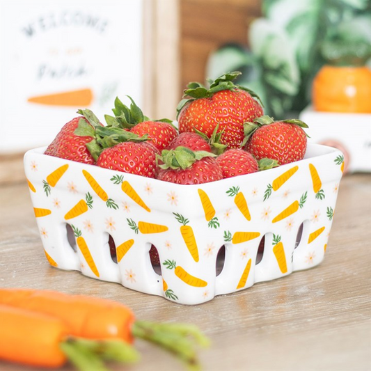 'Carrot Patch' Ceramic Berry Basket