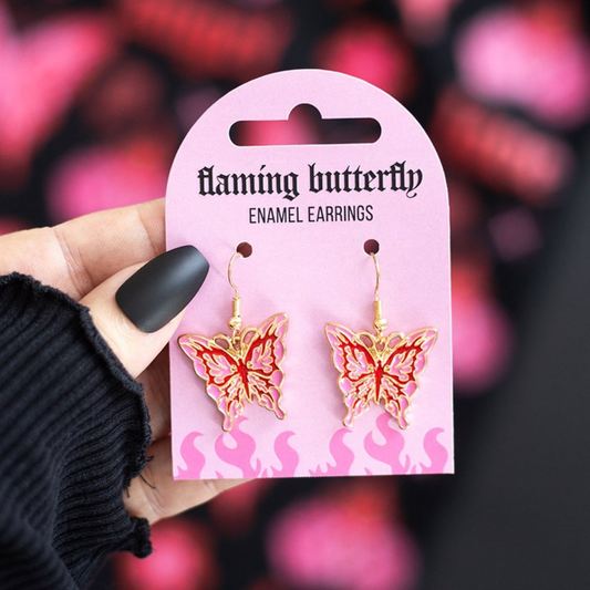 'Flaming Butterfly' Earrings