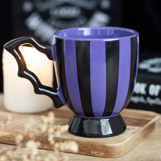 Purple Striped 'Bat-Wing' Teacup