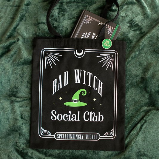 'Bad Witch Social Club' Tote Bag ~ with Pin Badge