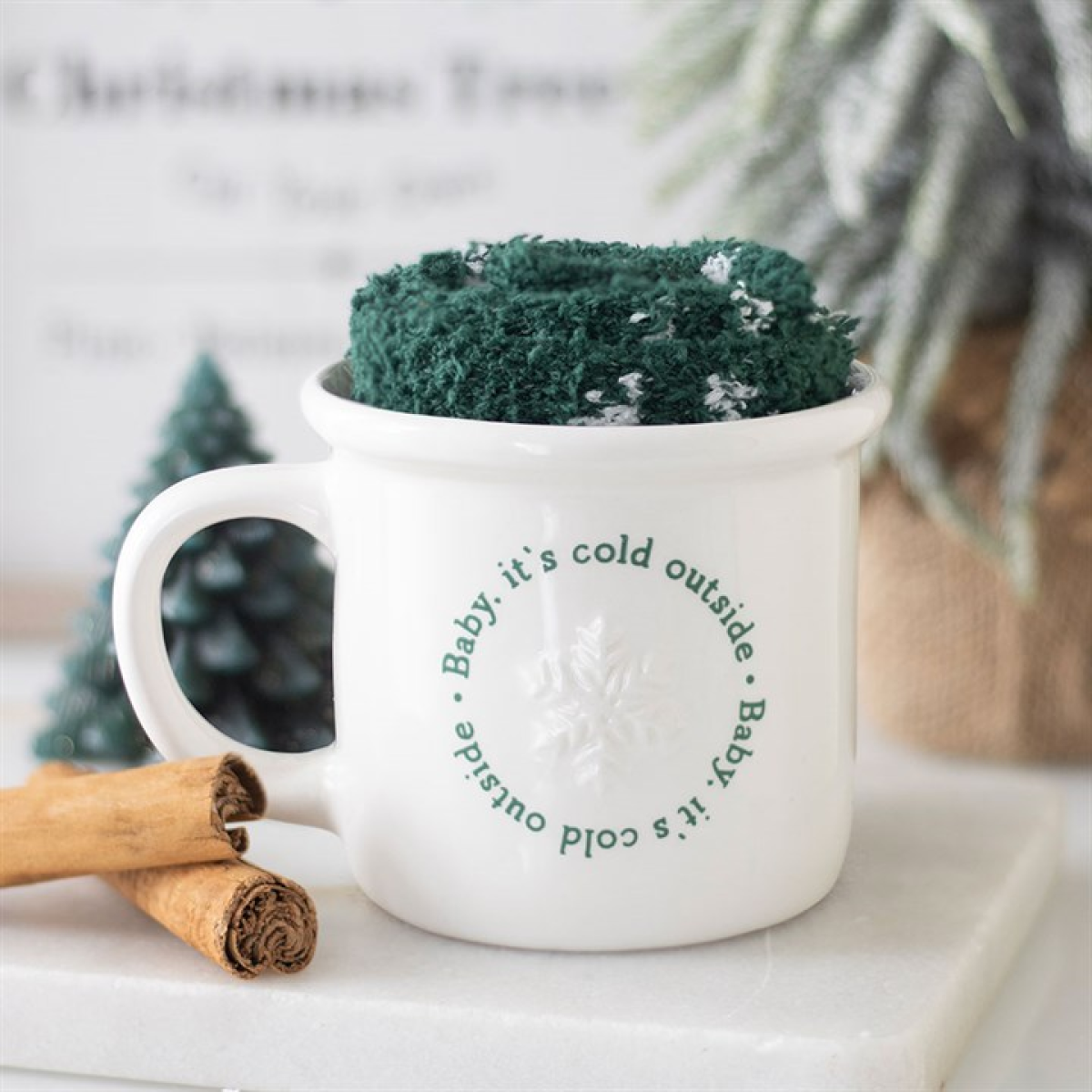 'Baby It's Cold Outside' Mug and Socks Gift Set
