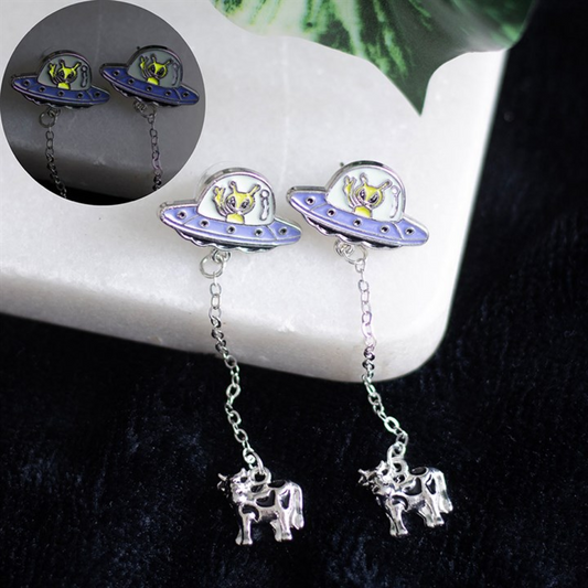 Glow in the Dark 'Alien Abduction' Dangly Earrings