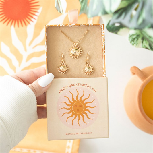 Sun Earring and Necklace Gift Set