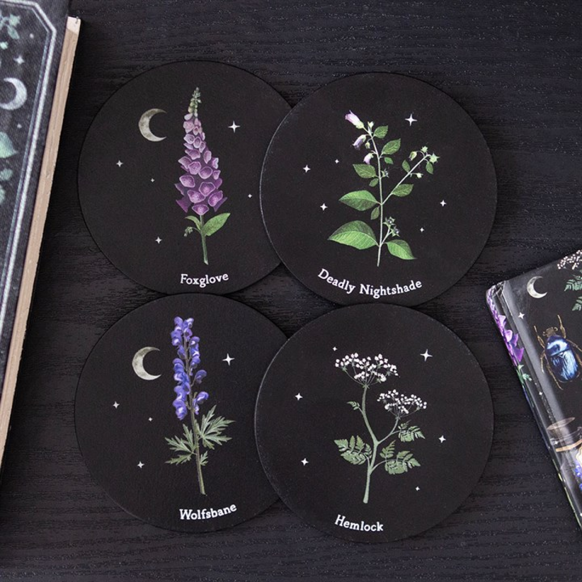 'Poisonous Plants' Coaster ~ Set of 4