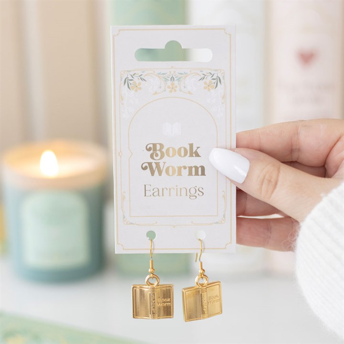 'Book Worm' Dangly Earrings