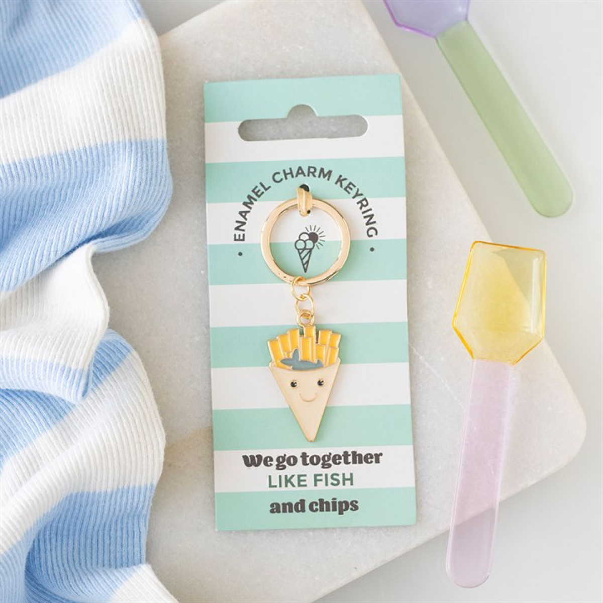 'We Go Together Like Fish and Chips' Keyring
