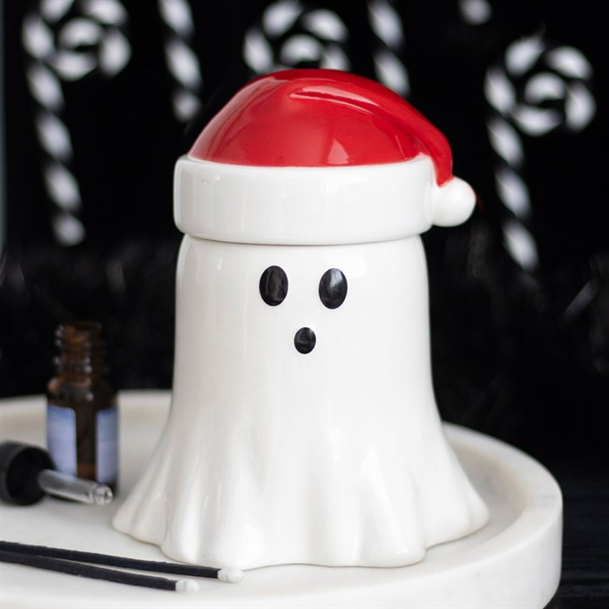 Ghost with Santa Hat Wax Melter I Oil Burner