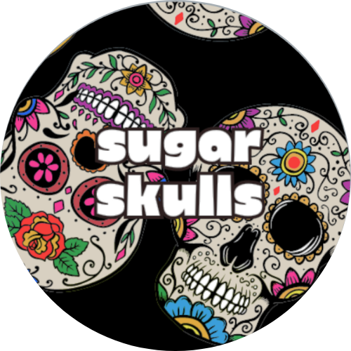 Sugar Skulls Day-of-the-Dead Themed Coconut Wax Melt Label